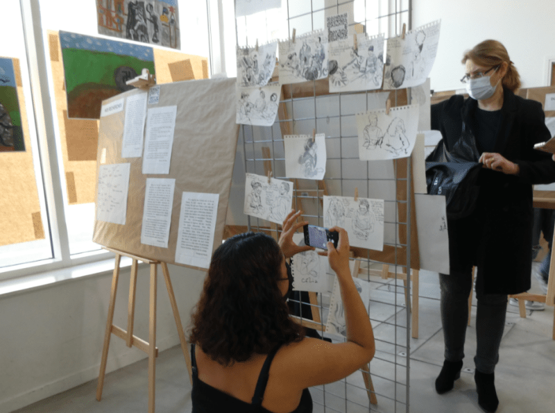 Inauguration de l'exposition au collège Lucie Faure, le 28 mai 2021. ©&nbsp;Dominique Trimbur / FMS 