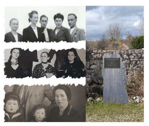 Stèle commémorative en hommage aux victimes juives de la commune de Cherveix-Cubas, raflées et déportées en 1944