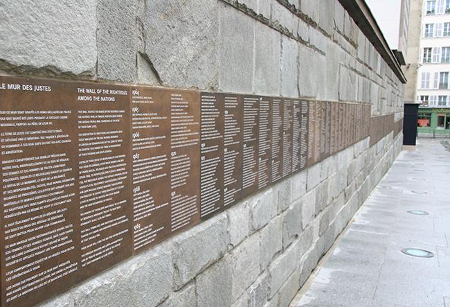 Mur des Justes, Paris, 4e. Inauguration 2006 