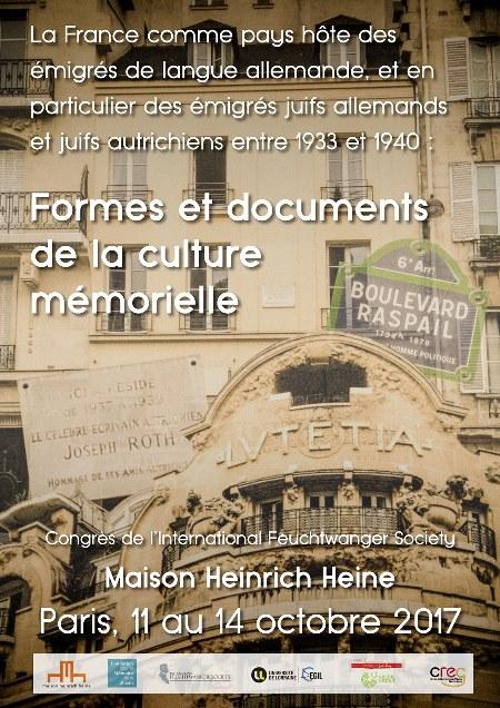 La France comme pays hôte des émigrés de langue allemande entre 1933 et 1940 : formes et documents de la culture mémorielle