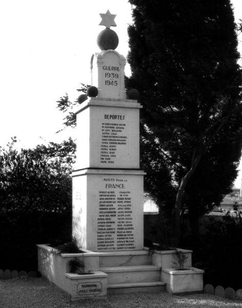 Monuments aux morts Juifs tunisiens victimes des deux guerres mondiales&nbsp;© DR 