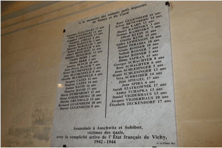 Inauguration d'un plaque en mémoire des enfants juifs résidant à Alès et dans les environs - Lycée Jean-Baptiste Dumas, Alès (Gard)