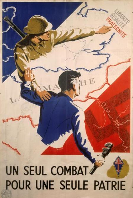 Affiche de propagande de la France Libre. Musée de l'Ordre de la Libération, Paris.