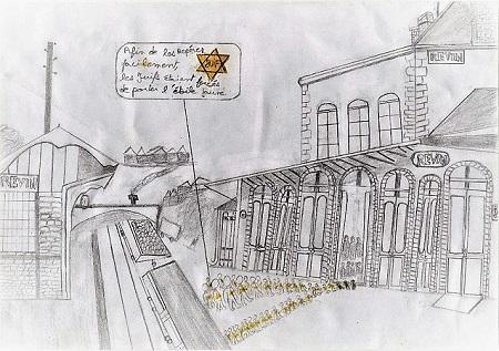 Dessin d'élève extrait du livret sur le camp des Mazures - DR