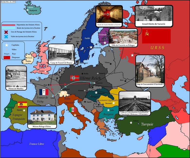 Fonds de carte servant de support aux éléments audio et visuels créés par les lycéens.
