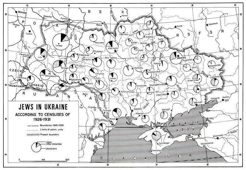 Présence juive en Ukraine selon le recensement de 1926-31 
