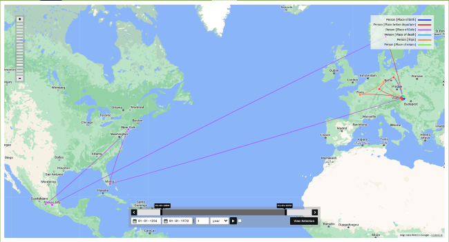 Le parcours d'exil de Marietta Blau depuis l'Autriche jusqu'aux États-Unis en passant par la Norvège et le Mexique.&nbsp; &nbsp; 