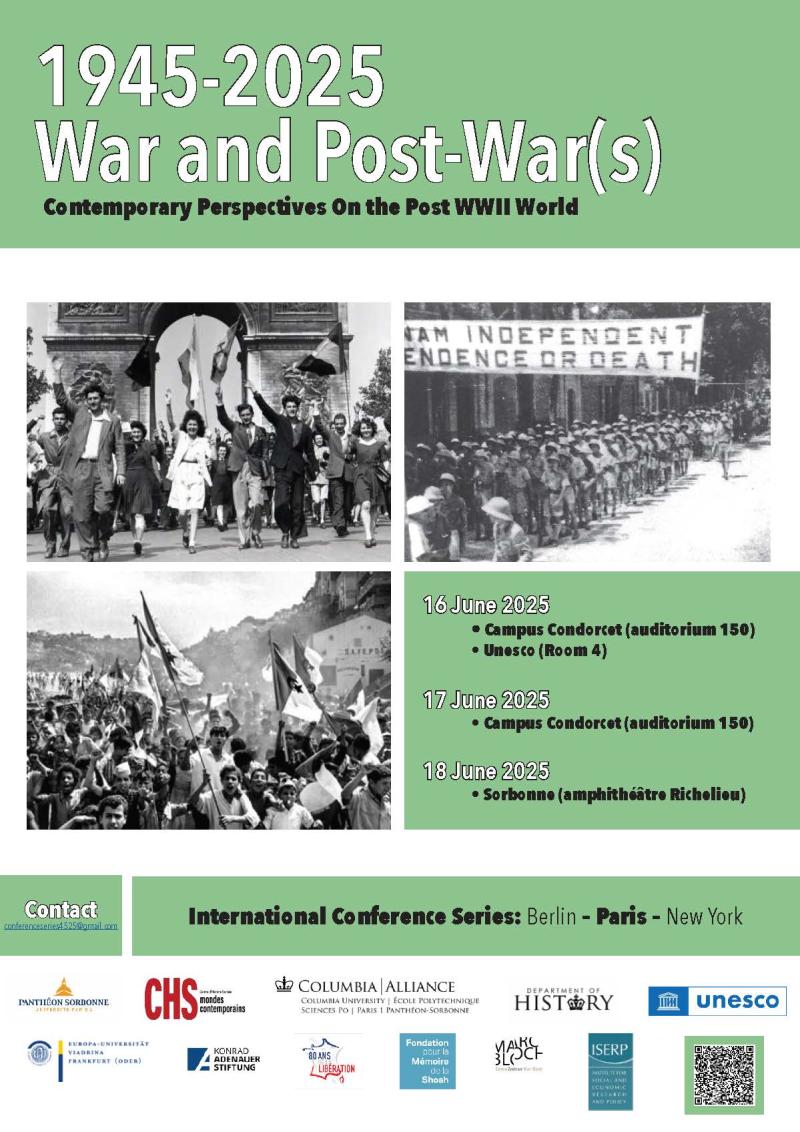 « 1945 - 2025. Guerre et après-guerre(s). Perspectives contemporaines sur le monde après la Seconde Guerre mondiale » - Université Paris 1