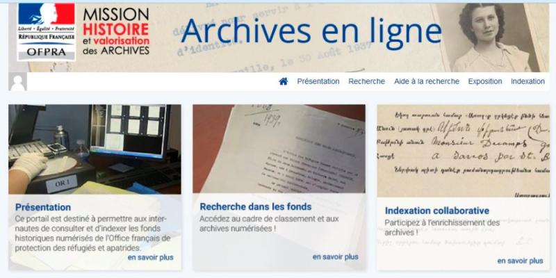 Mise en ligne d'archives de l'OFPRA