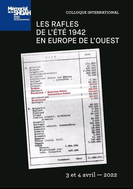 Les rafles de l'été 1942 en Europe de l'Ouest