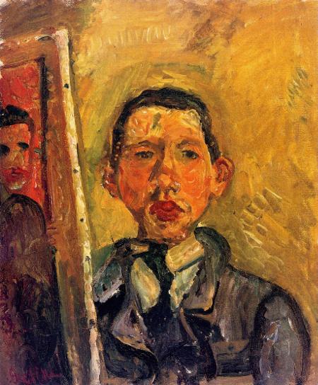 Autoportrait, Soutine, vers 1918, huile sur toile (54,6&nbsp;×&nbsp;45,7&nbsp;cm) 