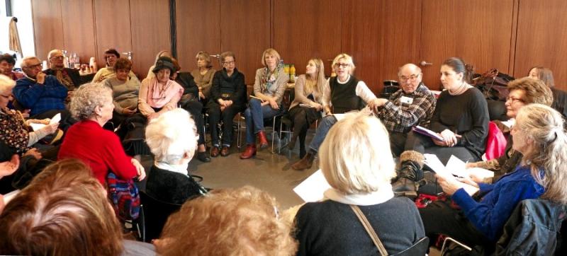 Groupe de parole d’anciens enfants cachés, Mémorial de la Shoah,&nbsp;22 février 2015. Photo : Charles Tremil 