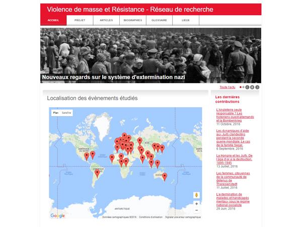 Capture d'écran du site www.massviolence.org