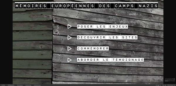 Capture d'écran du site&nbsp;www.reseau-canope.fr/memoires-europeennes-camps-nazis 