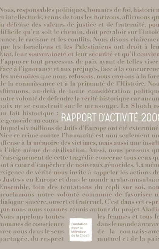 Rapport d'activité 2008