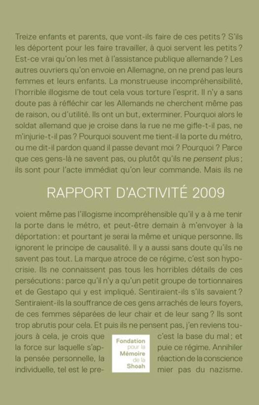 Rapport d'activité 2009
