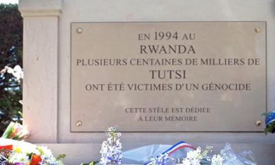 Inauguration d'une stèle à la mémoire des victimes du génocide du Rwanda